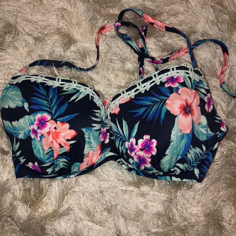 Padded Floral Bikini Top